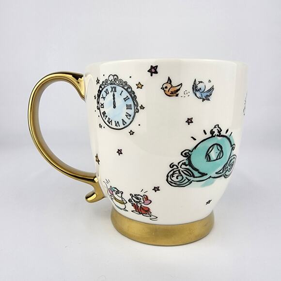 Disney Princess Cinderella Home By Midnight Gold Trim Ceramic Mug - Picture 4 of 4